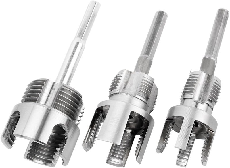 Wolfride 3Pcs Pipe Thread Cutting Tool, Integrated Internal & External Pipe Threading Tool PVC & Plastic Pipe Threader Kit 1/2" 3/4" 1" - Image 1
